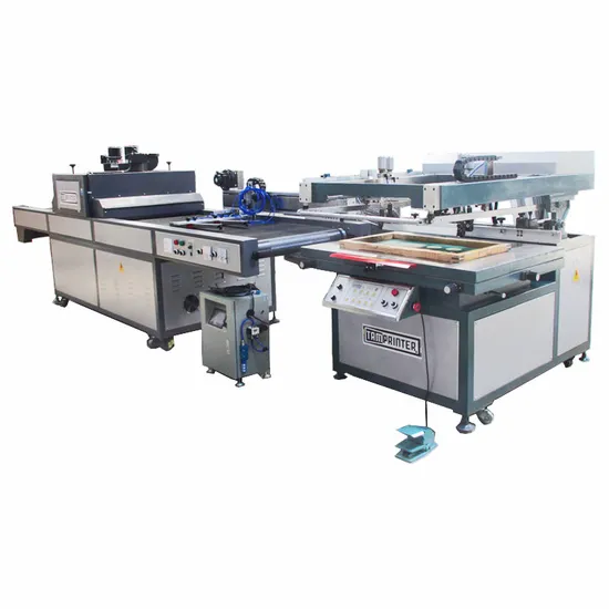 Packing Label Automtic Flat Screen Printer with UV Curing System