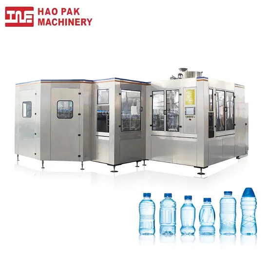 Hot Sale Full Automatic Turnkey Project Mineral Water Filling L Ine Pure Water Bottling Filling Labeling Packing 3 in 1 Machine