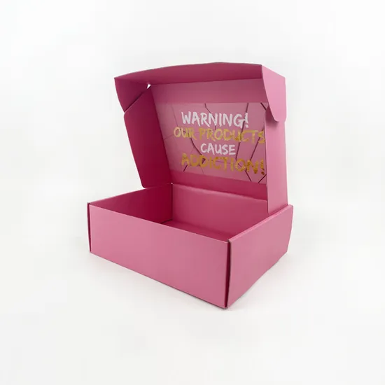 Custom Design 10X8X4 Pink Mailer Corrugated Shipping Box for Packaging