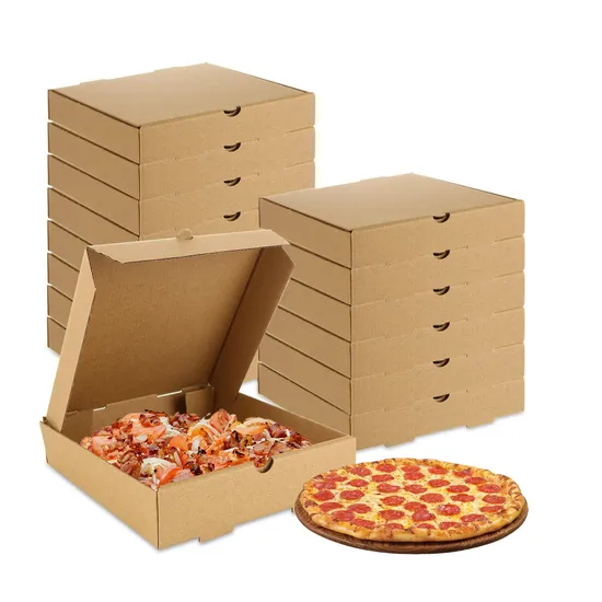 Factory Price Corrugated Mailer Kraft Pizza Box, Small Cardboard Shipping Boxes for Small Business White Packing Pizza Boxes