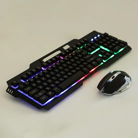 104-Key Ergonomic Keyboard and Mouse Set with USB Plug and Cable