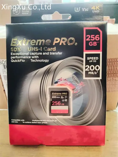 Hot Selling High Speed 256GB 512GB 4GB, 8GB, 16GB, 32GB, 64GB, 128GB with Retail Package SD Card Memory Card