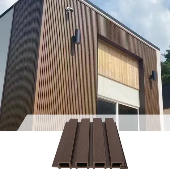Outdoor Waterproof Wood Plastic Composite Cladding WPC Fluted Wall Panel