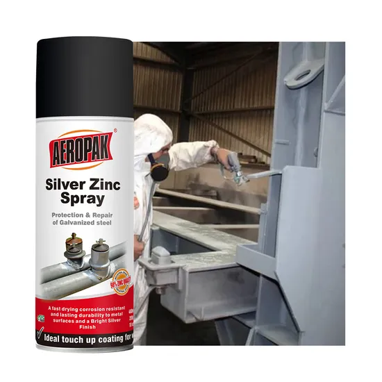 Aeropak Aerosol 400ml Car Cold Galvanized Coating Rust Resistant Paint Silver Effect Zinc Aluminum Spray Paint