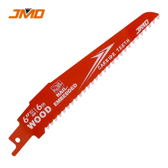 6 Inch 152mm 6t Carbide Teeth Reciprocating Saw Blade for Wood with Nails