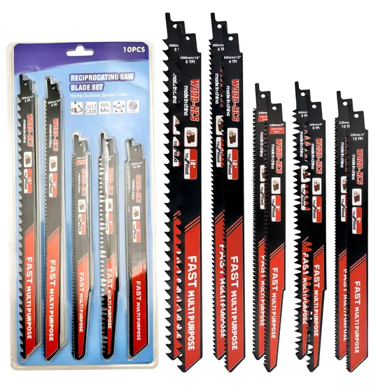 Hcs Fast Cutting Reciprocating Saw Blades Kit for Wood Cutting Dry Usage