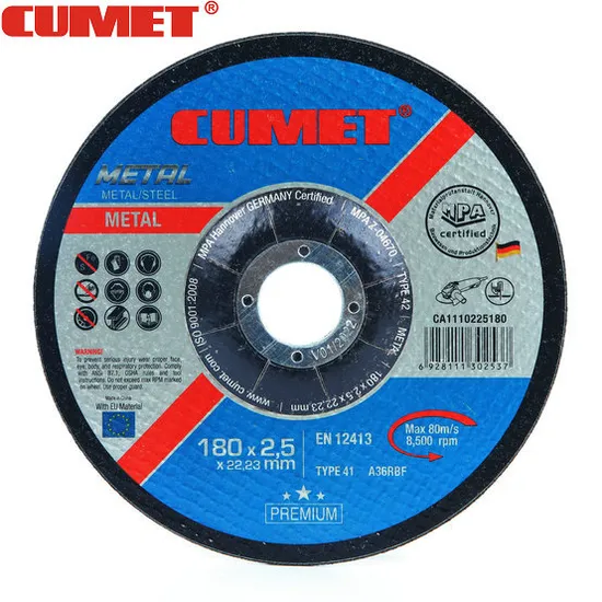 Cumet 7" Grinding Wheel for Metal Inox Abrasive with MPa Factory Price