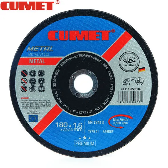 Cumet 7"Cutting Wheel for Inox Metal Abrasive Factory Price New Tech