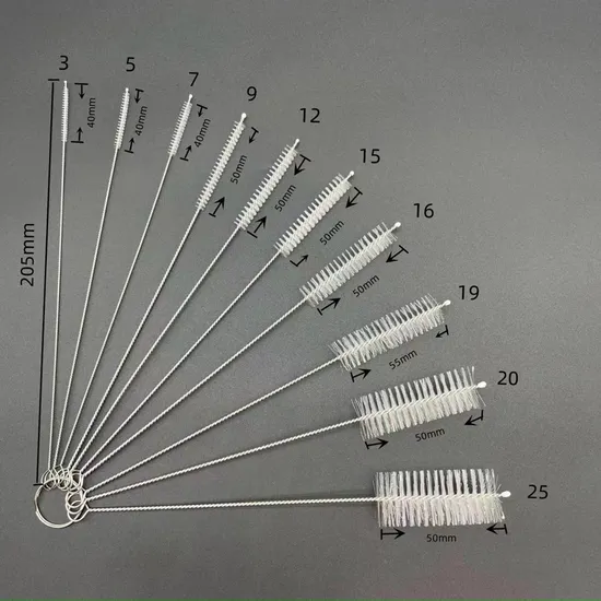 Reusable Straw Cleaning Tool with Eco Silicone and Nylon Wire Tube Brush
