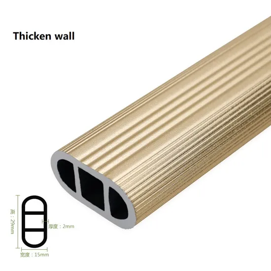 Long Oval Aluminum Alloy Material Wardrobe Tube Support Closet Rod
