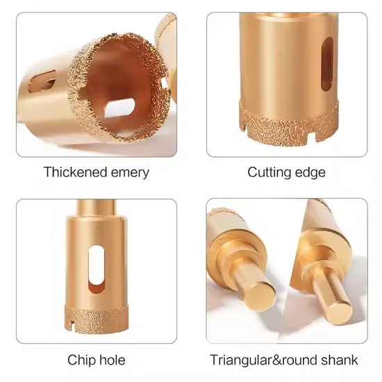 M10 Brazed Diamond Hole Opener Set Stone Reaming M10 Tile Marble Granite Cut-out Emery Drill Bits