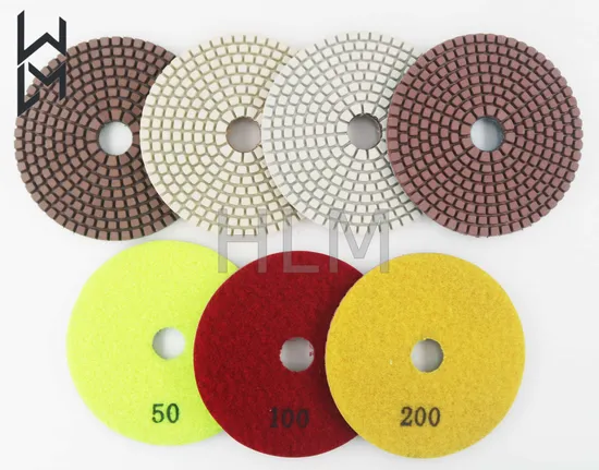 4" Copper Bonded Diamond Polishing Pad for Concrete Granite Marble 7 Step Polishing Disc Floor Polishing