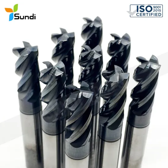 Multi-Flute CNC HRC45 4 Flutes Tungsten Carbide Flat/Ball/Bull Nose/Corner Radius Milling Solid Carbide Cutting Tool for Metal Milling