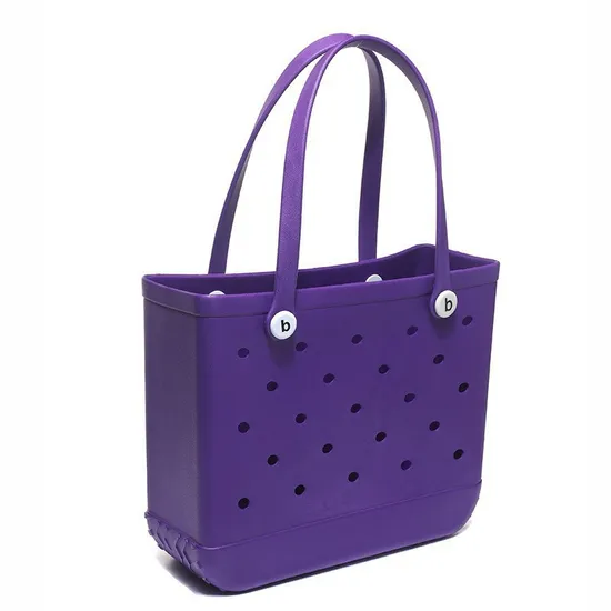 Hand Beach Bag Summer Rubber Tote Tote Handbags Custom Large Capacity EVA Two Handles Open Closure Holes Waterproof St