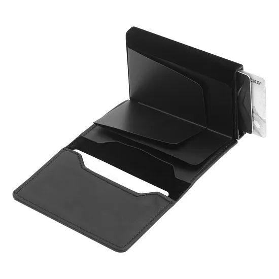 RFID Blocking PU Aluminum Airtag Wallet Pop up Credit Card Holder Wallet