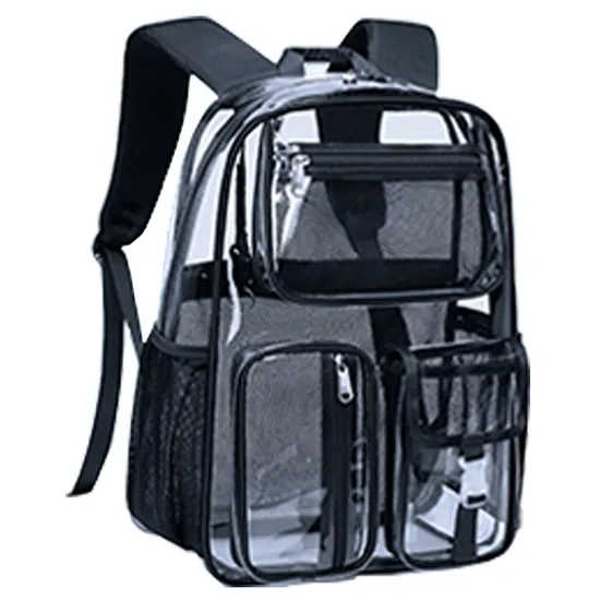 Transparent PVC School Backpack Bag Wholesale Durable Outdoor Clear Bag Multifunction Bag for Travelling