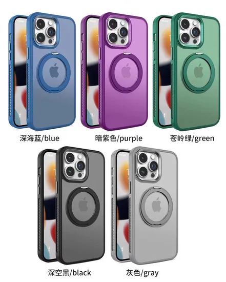 Metal Diamond Lens Frame 360 Rotating Magnetic Fre Costed Mobile Phone Case