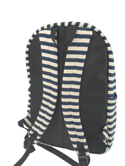 Stylish Striped Knitted Fabric Backpack for Tablets and Laptops