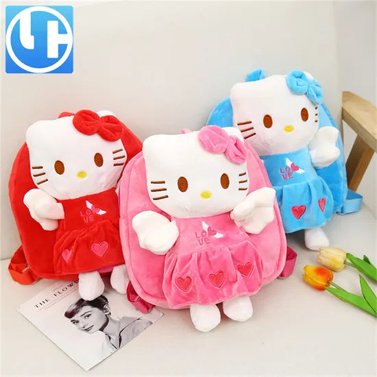 High Quality Wholesale Hello Kt Cat Plush Shoulder Bags Colorful Backpack Kawaii