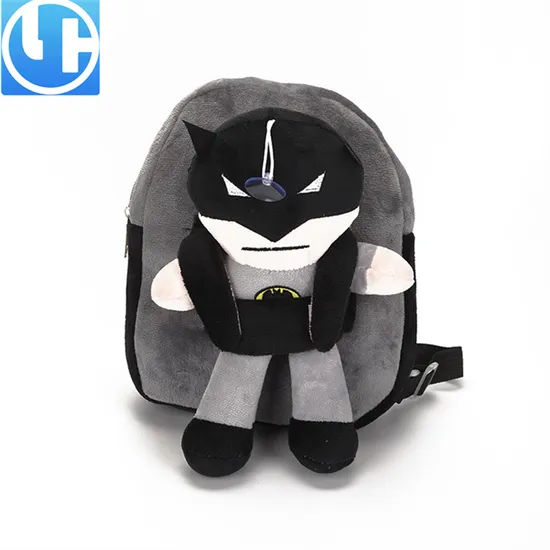 Wholesale Kids Kindergarten Bat Man Plush 1-3 Years Children′s Backpack Split Removable