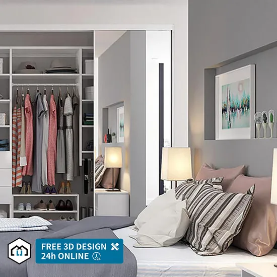 Standard Customized Wood George Export Packing Bedroom Furniture Clothes Wardrobes