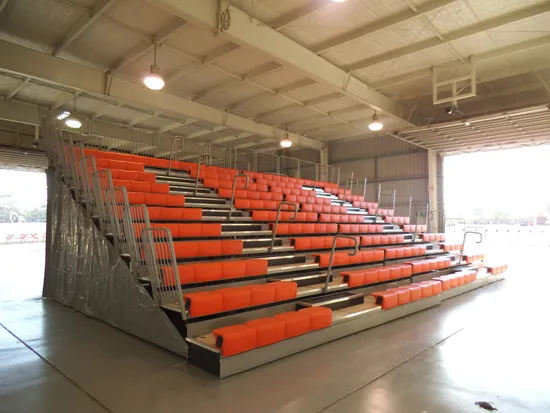 Retractable Seating Plastic Color Logo Customized Spectator Bleachers