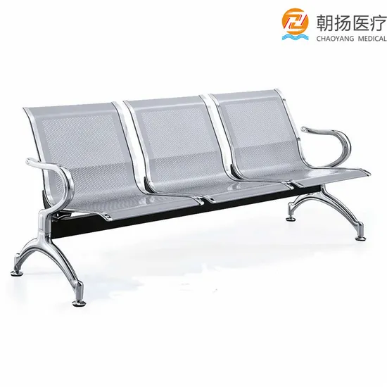 3 Seats Waiting Chair Stainless Steel Rest Chair Airport Public Stool