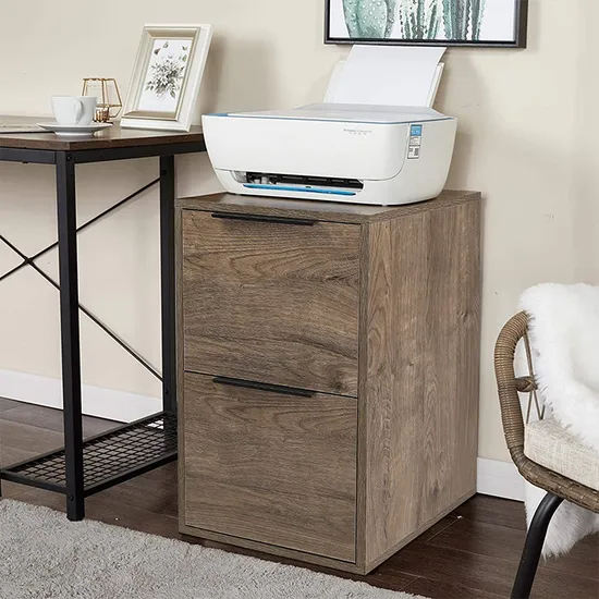 Modern MDF Board Bedside Table Chest Customized Color Size Nightstand with 2 Drawers Stock Wooden Cabinet