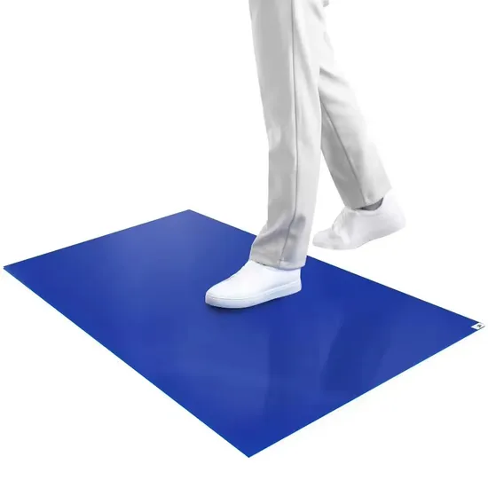 Entrance Door Dust Clean Pad 18*36inch Blue White 30layer 3.5c Cleanroom Floor Sticky Mat