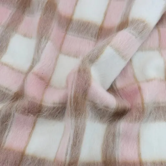 Polyester Woolen Plaid Coat Fashion Fabric