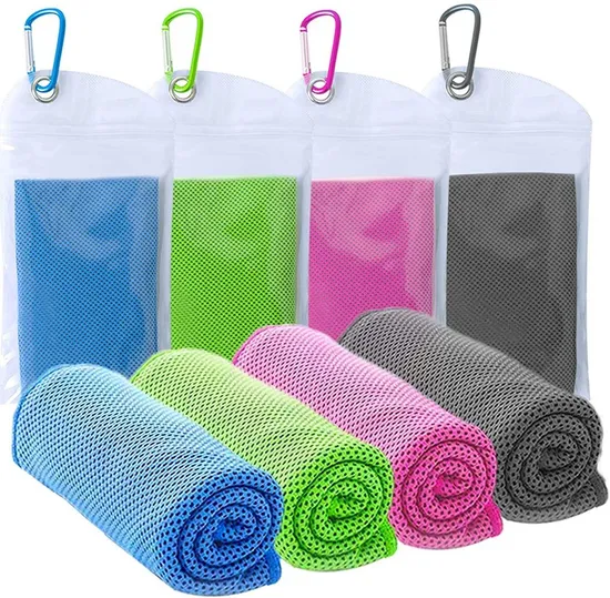 Sport Cooling Towel of Microfiber Custom Gym Towel Instant Cold Golf Towel Hot Sale Ice Microfiber Yoga Towel Packing and Logo Custom Microfiber Sport Towel
