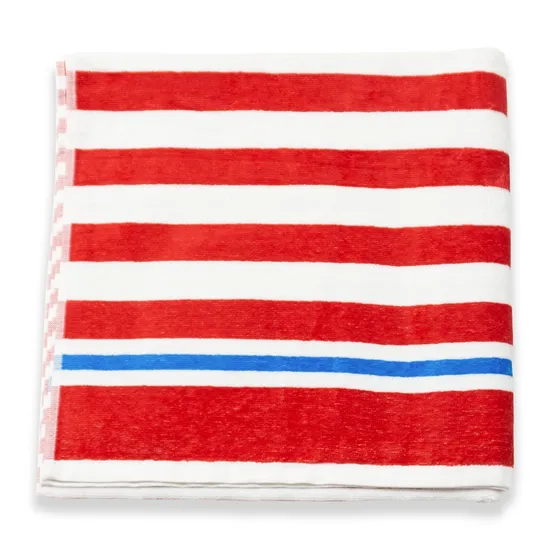 Luxurious Reversible Fade-Resistant Velour Cotton Striped Towels for Beach