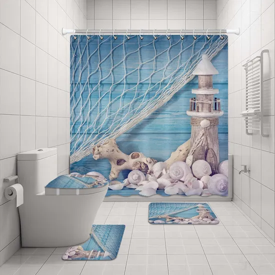 3D Custom Printing Waterproof Shower Curtain Sets