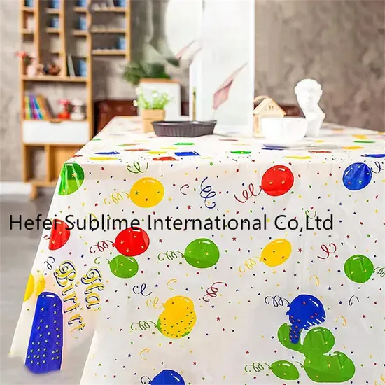 Colorful Balloons Plastic Tablecloth Rectangle Party Tablecloth Factory Price