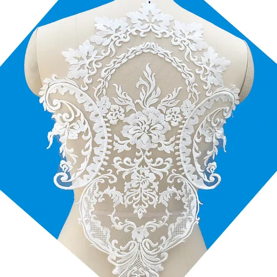 Best Wholesales White Floral Lace Trim Beaded Sequins Embroidery Wedding Lace Trimming and Hometextiles Trimming