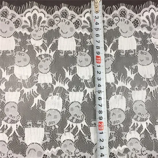 Yigao Textile 300*29cm 100%Nylon Eyelash Lace Fabric for Wedding Dress