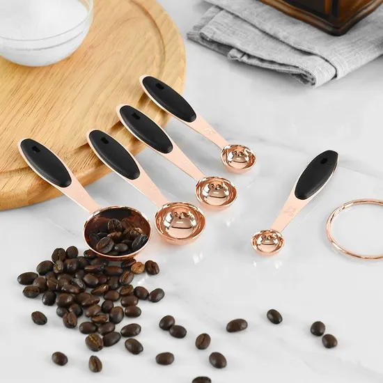 5PCS Stainless Steel Copper Measuring Spoons Set