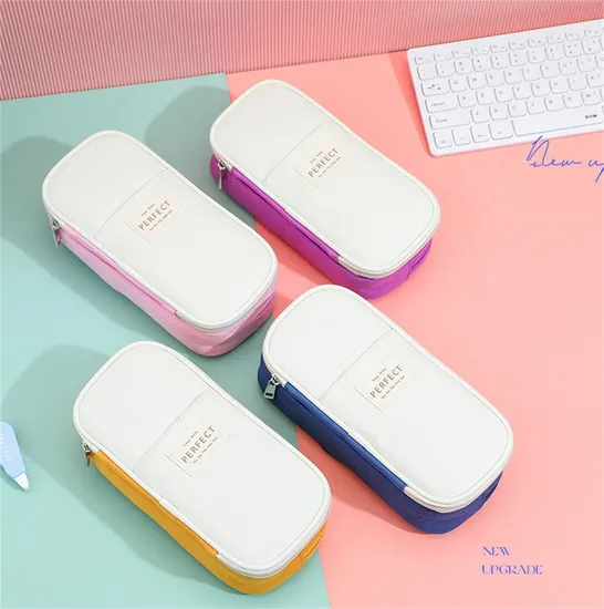 School Office Supplies Colorful Oxford Cloth Pencil Case Canvas Stationery Bag