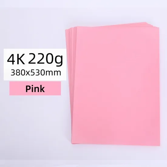 220GSM 4K 380X530mm (15X20.9 inch) Multifunction Colorful Cardstock Card Stock Colored Paper for Handcraft Copy Paper Printing Paper 50 Sheets/Bag-Pink