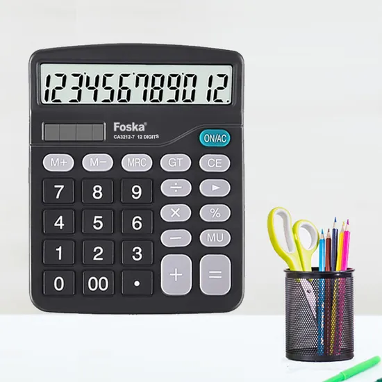 Foska Cheap 10+2 Digits Student Educational Solar and Battery Dual Power Calculator