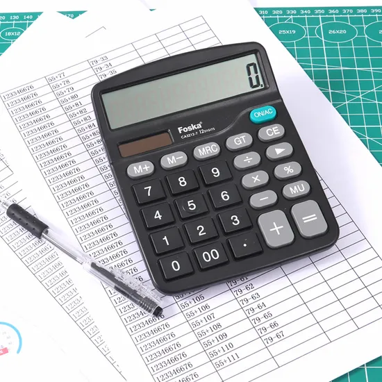 Foska Durable ABS Two Power Desktop Calculators Ideal for Office and Home