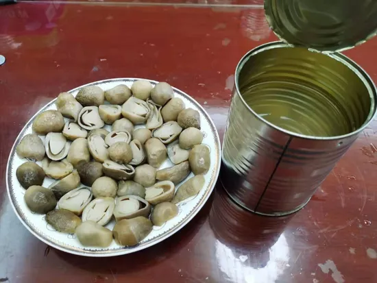 Canned Straw Mushroom (Stem, skin, peeled, whole, half cut) 850g