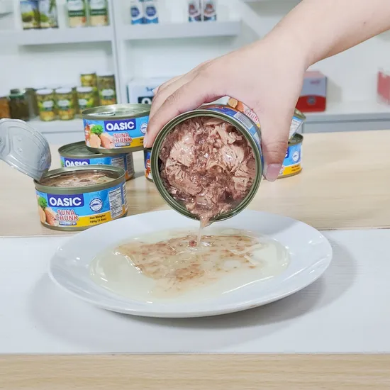 Wholesale Types of Tinned Tuna Shredded Canned Tuna Fish in Brine 140g