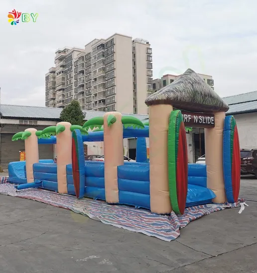 Entertainment Toy Giant Tropical Marble Inflatable Slip-N-Slide Surf Slide