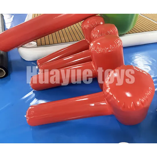 Factory Price Team Building Games 1m Red Inflatable Hammer Toy Inflatable Hammer Knockout for Kids and Adults