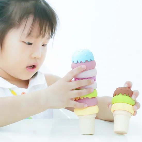 Silicone Toy BPA Free Chewable Soft Ice Cream Shape Waterproof Reusable Portable Silicone Novelty Educational Toys
