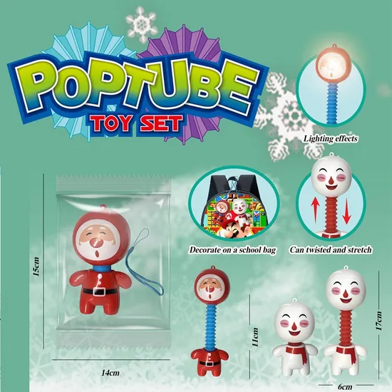Children Poop Tube Toys Set Telescopic Fidget Toys Sensory Squeeze Toy for Kids