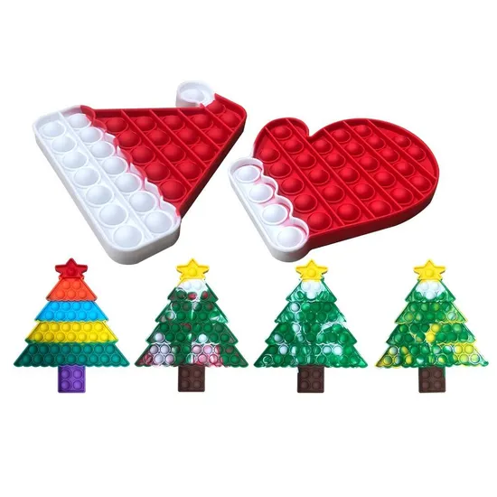 Autism Stress Relief Games Bubble Christmas Man Decorations Party Game Pop Fidget Toys