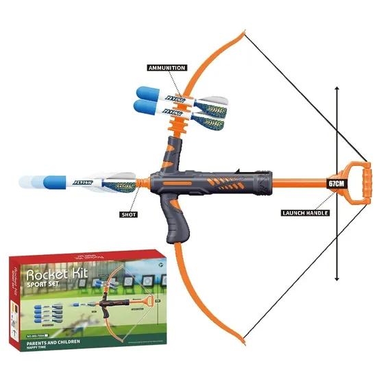 Cross-Border for Skyrocket Bow and Arrow with Light 6 Bullets 20 Soft Bullets Soft Bullets Bracelet Outdoor Leisure Toys Wholesale