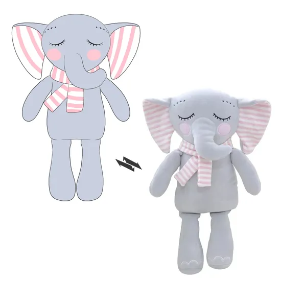 Hot Style Scarf Elephant Soothing Child Sleeping Stuffed Custom Plush Toy